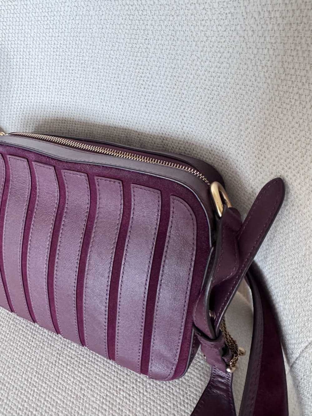 MICHAEL Michael Kors Plum Purple Brooklyn Suede/Leather CrossBody Bag - Picture 6 of 10